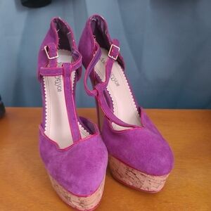 Sole Obsession Brand Purple Platform Heels